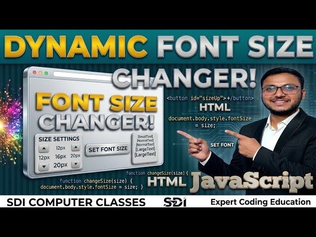 Font Size Changer Project Using HTML & JavaScript #nitin_sir #sdi