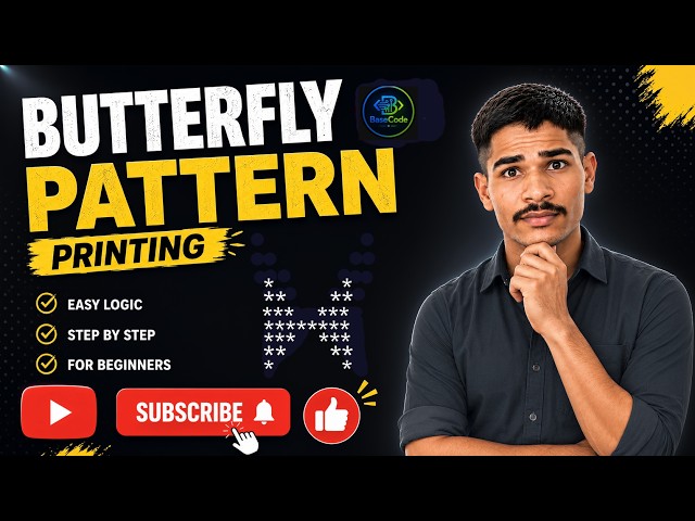 Butterfly Pattern Printing in C | Easy Logic Explained with Code | Pattern Printing Tutorial