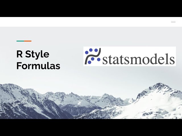 Fitting Models Using R Style Formulas with statsmodels