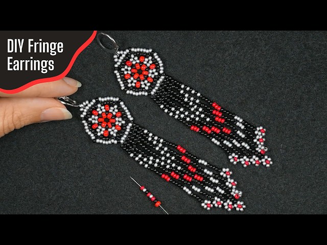 DIY Seed Bead Fringe Earrings ✨ Elegant Flower Design Step‑by‑Step Tutorial!