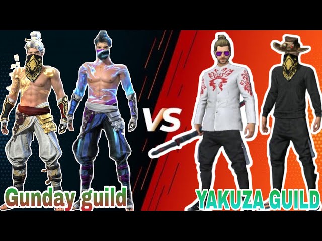 Gunday Esp guild vs Team Yakuza guild clash squad custom room || boss guild vs youtuber guild 4 v 4