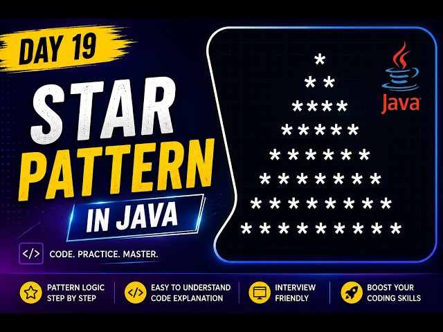 Day 19: Star Pattern in Java | Easy Pattern Program for Beginners | Java Pattern Series