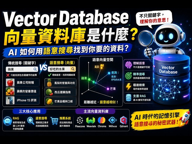 Vector Database 向量資料庫是什麼？AI 如何用語意搜尋找到你要的資料？