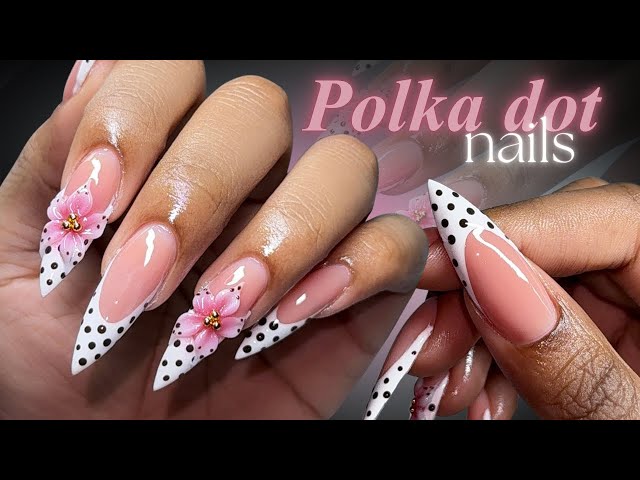🤍🌸 Polka dot polygel nails ⟡ Beginner friendly polygel nail art tutorial | using Makartt products 🫧