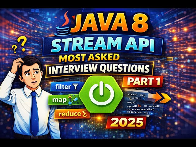 Java 8 Stream API Interview Questions 2025 | Most Asked | Part 1