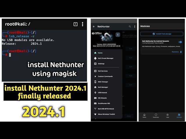 Nethunter 2024.1 Finally released How to install Nethunter 2024.1 install Kali nethunter