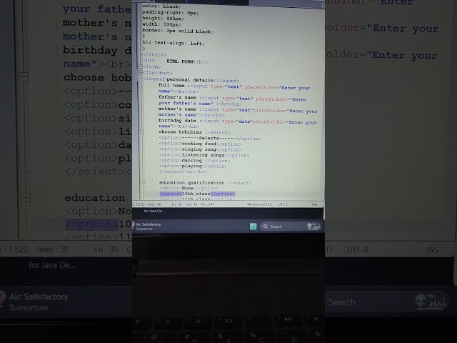 CREATE FORM IN HTML | USING NOTEPAD | CREATE A SIMPLE FORM USING HTML | HTML FORM CREATE |