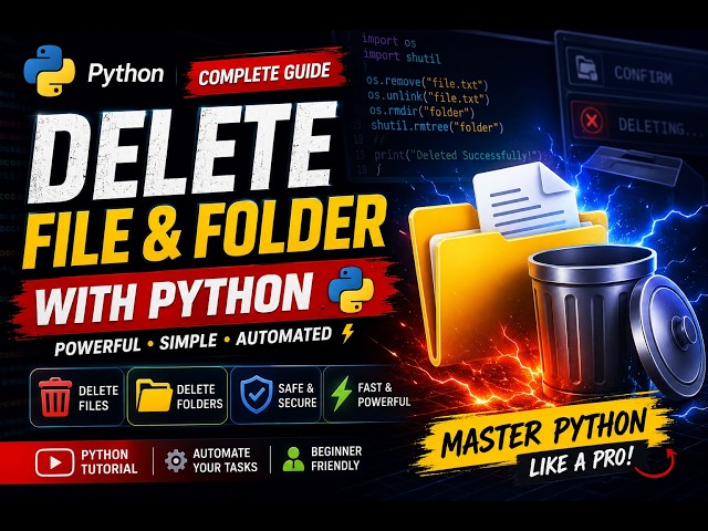 Python Delete Files & Folders Like a Pro 🐍 | os.remove(), shutil.rmtree(), pathlib (2026 Guide)