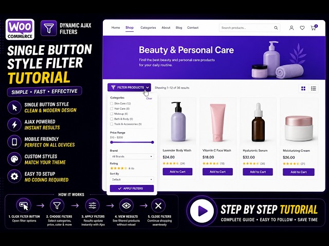 Single Button Style Product Filter Tutorial | Dynamic Ajax Product Filters for WooCommerce
