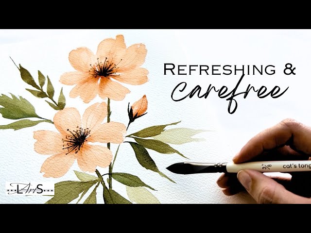 No Muss, No Fuss! 🤩 Painting Just for FUN! Simple, Easy, & Beautiful Watercolor Flower Tutorial