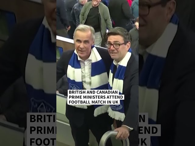 British and Canadian prime ministers attend football match in UK  | AFP
