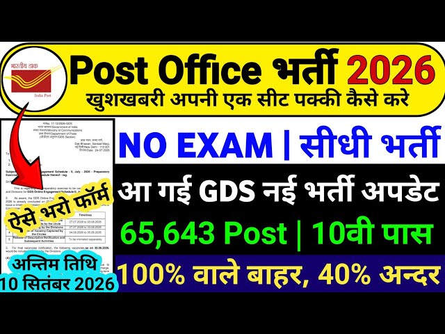 India Post New Vacancy 2026 | Post Office Recruitment 2026 | MTS,Postman,Mail Guard New Vacancy 2026