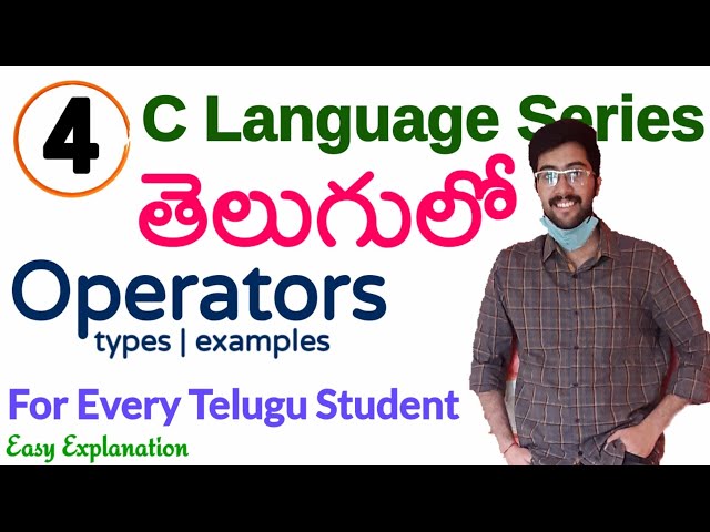 Operators in telugu | C language in telugu GATE CS | Types of operators in telugu | Vamsi Bhavani