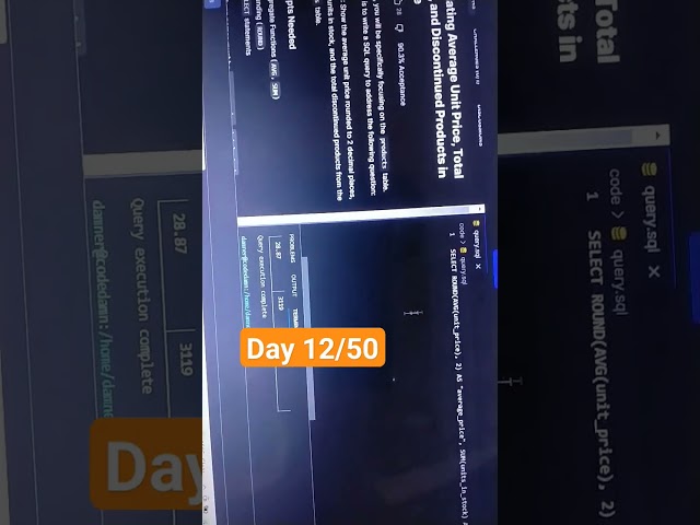 Sum,Avg,Round function used #sql #databasemanagement #sqlite #databasesoftware #coding #tech #shorts