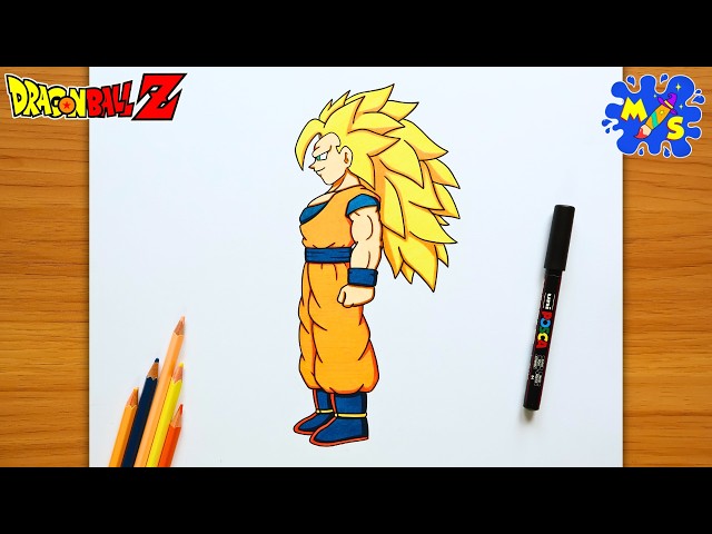 How To Draw Goku Super Saiyan 3 | Easy Step-By-Step Drawing Tutorial! 🐉🔥