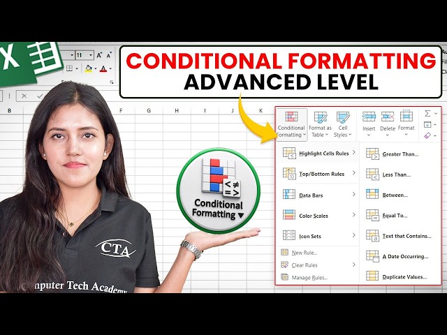 Conditional Formatting Advanced Level Search Filter in MS Excel | Computer Tech Academy