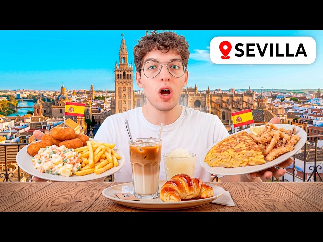 VLOG AT A MALL TRYING SPANISH FOOD IN SEVILLE - WHAT ARE RESTAURANTS LIKE IN SPAIN???