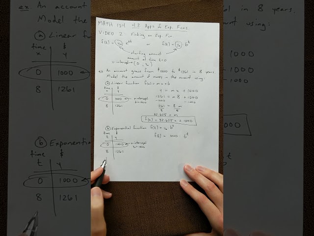 Math 124 4.2 #2 Finding an Exponential Function with y-Intercept