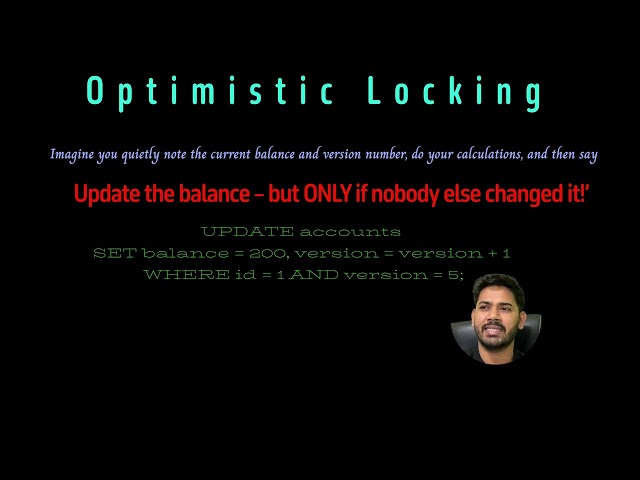 🔒 Optimistic vs. Pessimistic Locking Explained with Banking Example | Top Java Interview Question