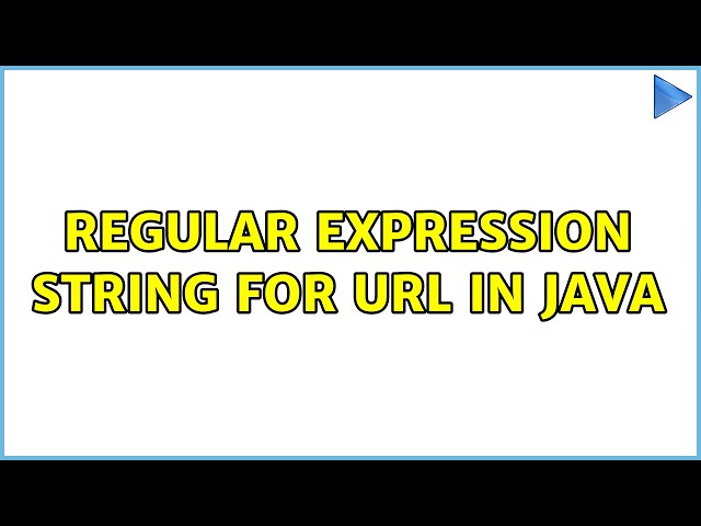 Regular expression String for URL in JAVA