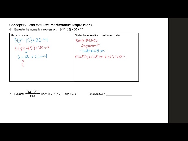 Math 1 Unit 1 Practice Test Part 1