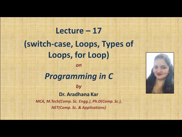 Switch-Case with an Example | Definition of Loops | Types of Loops | for Loop with an Example