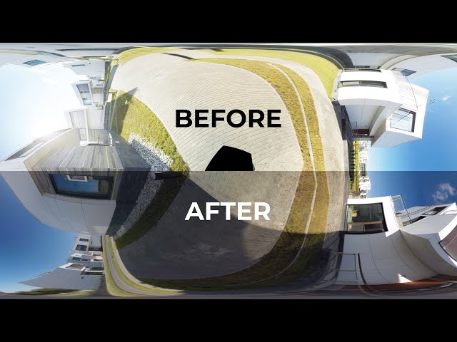 Nadir clean up in motion (before/after) in 360 video