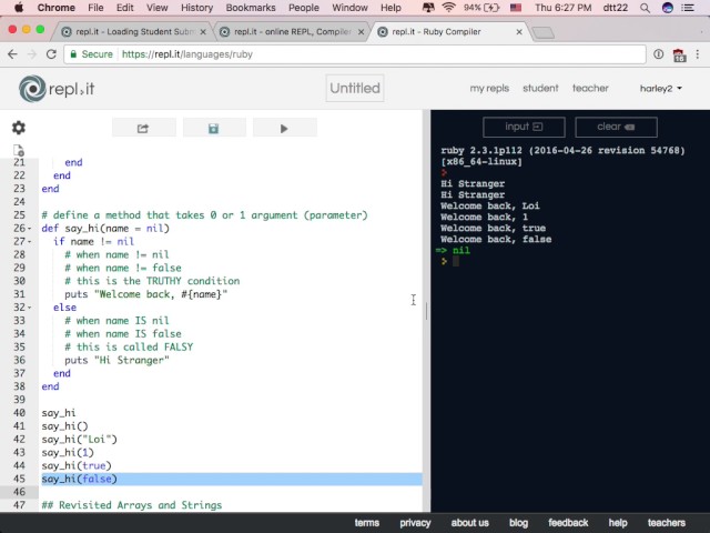 CS101 Ruby - Session 4 Part 1 - Review Boolean and Array