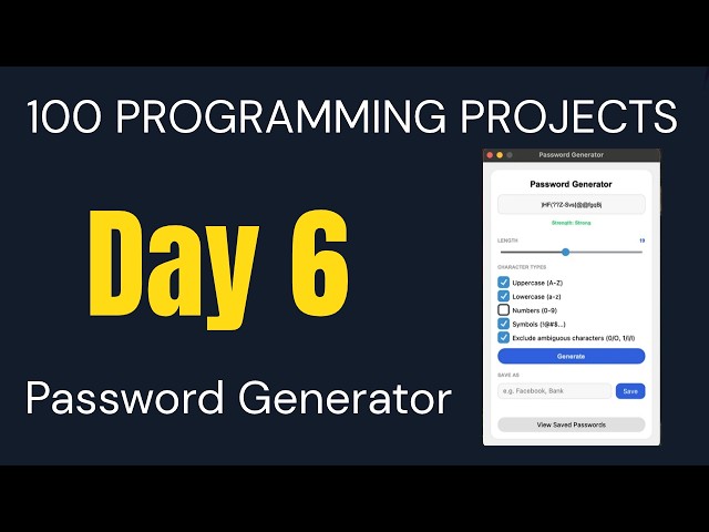 Password Generator in Python (Tkinter Tutorial) — Day 6/100