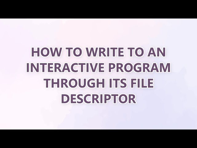 How to write to an interactive program through its file descriptor