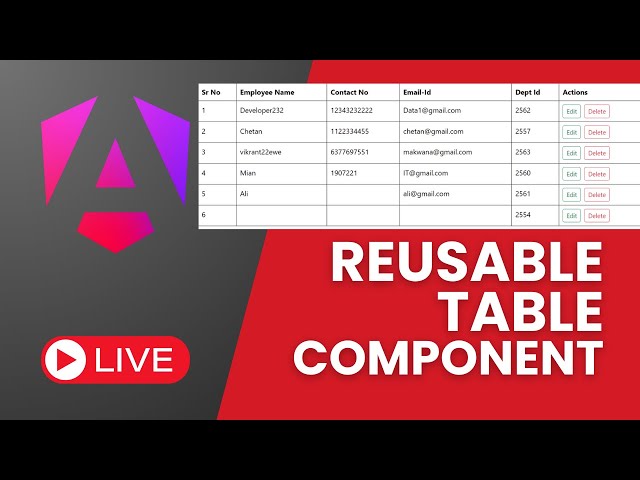 Reusable Table Component in Angular | angular 19 Tutorial | Live Session