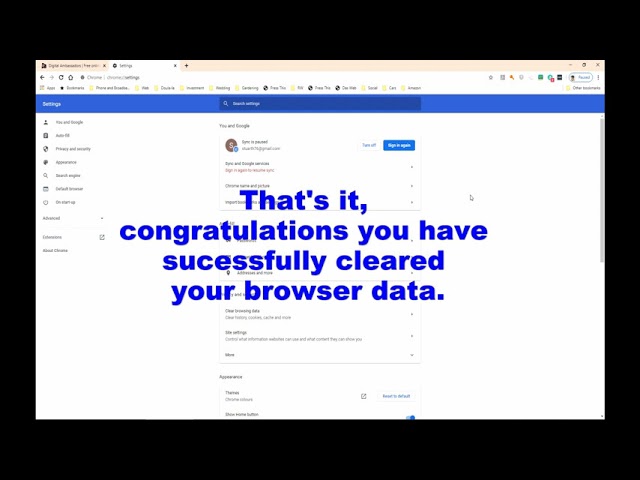 How to clear browser data and cookies in Google Chrome