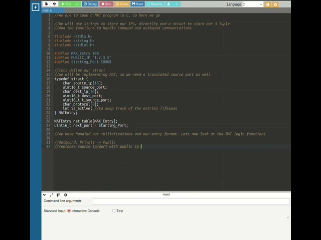 NAT Implementation in C