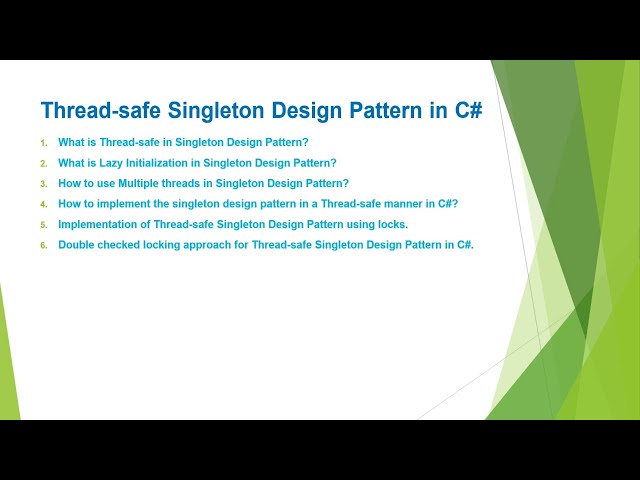 Thread-safe Singleton Design Pattern in C# with Examples | Thread-safe in C#