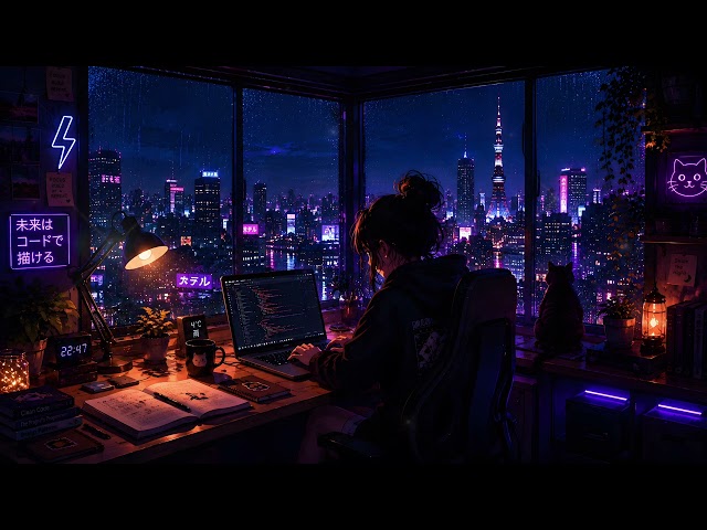 Tokyo Rain Coding Night 🌧️ Lofi Beats for Programming & Deep Focus