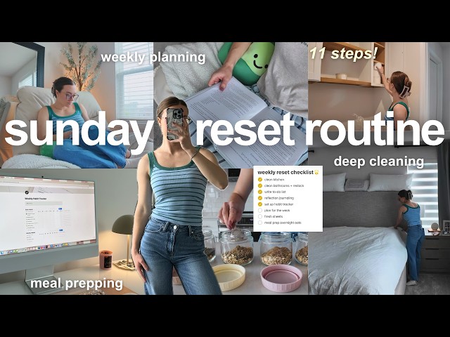 the ultimate SUNDAY RESET routine | planning, cleaning, meal prep +  journaling