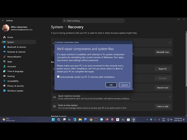 Windows 11 What is fix problems using Windows update option in Recovery