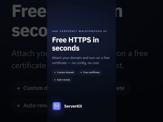 Free HTTPS in Seconds — Custom Domain + Let's Encrypt | ServerKit #shorts