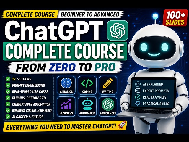 Part1ChatGPT Complete Course 2026 | Beginner to Advanced | Prompt Engineering, AI, API, Coding