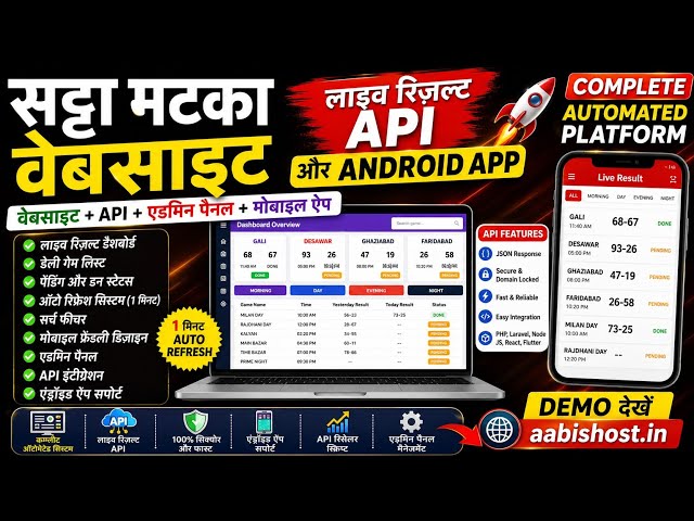 Satta Matka Website Kaise Banaye? | Live Result API + Android App + Admin Panel Demo 2026