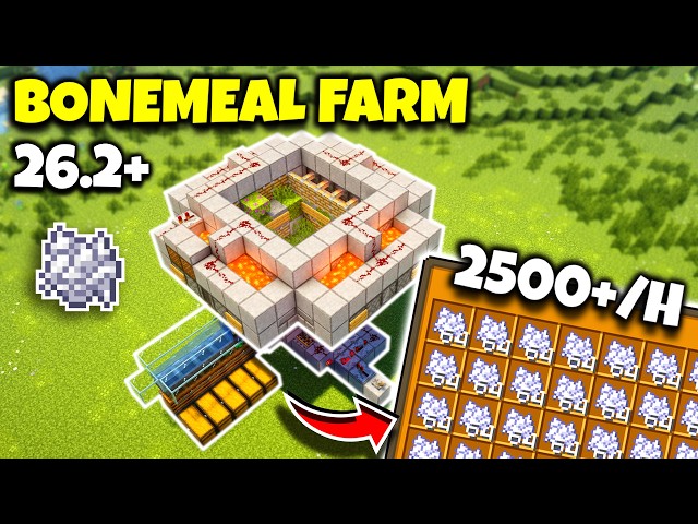 Minecraft Bonemeal Farm 26.2+ | 2500+ Per Hour - Easiest Tutorial