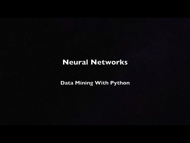 Neural Networks - Data Mining with Python