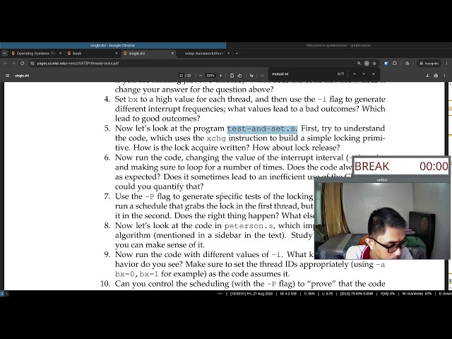 Live study: read along book "Operating Systems: Three Easy Pieces" (Part 182)