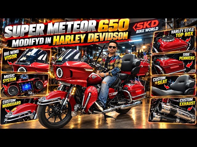 Super Meteor 650 Modified in India 🔥 | Harley Davidson Style | Full Modification