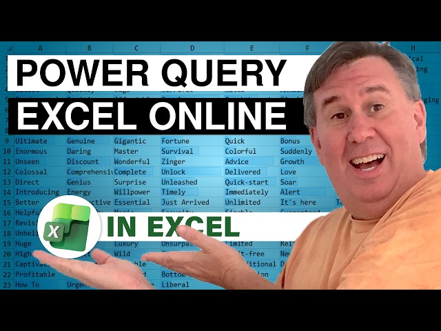 Excel Power Query  in Excel Online - Episode 2727