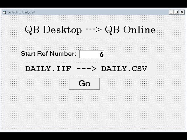 QuickBooks Online import IIF