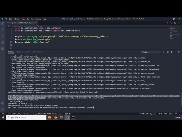 7  SQLAlchemy ORM Interactions with Postgres