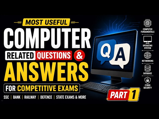 Part 1 💻 Computer Questions & Answers for SSC | Computer MCQs | #ssc  #cgl  #chsl  #mts