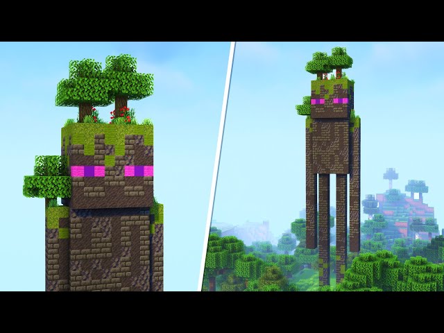 Minecraft | How to build an Enderman Statue | Tutorial