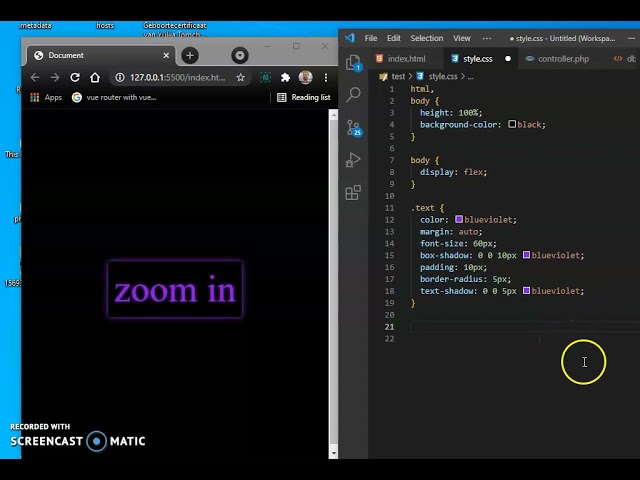 css animation only css and html zoom in part 1